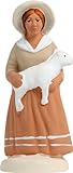 Matière : argile Arterra - Santons de Provence - Bergère à l\'agneau Les Blancs Collection 7 cm