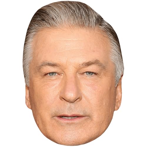 Alec Baldwin (Stubble) Maska z Celebrytą, Płaska Kartonowa Twarz, Elegancka Maska