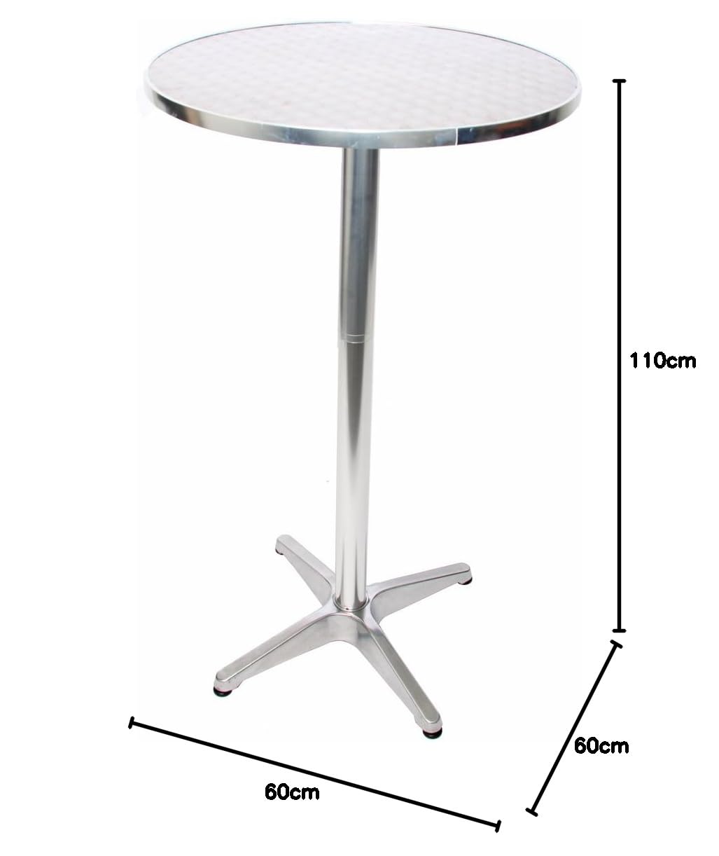 Mendler Alu-Stehtisch höhenverstellbar 70/110cm, Ø=60cm - klappbar, Fuß mit Betoneinguss