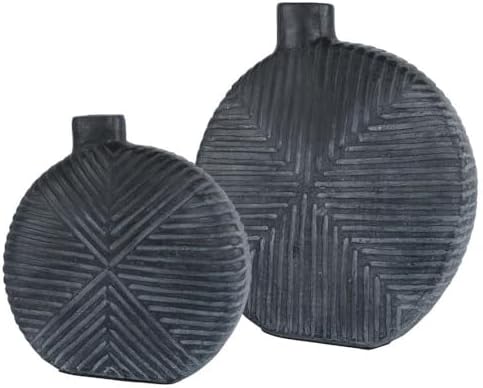 Uttermost Viewpoint Aged Black Set of 2 Vases 17114