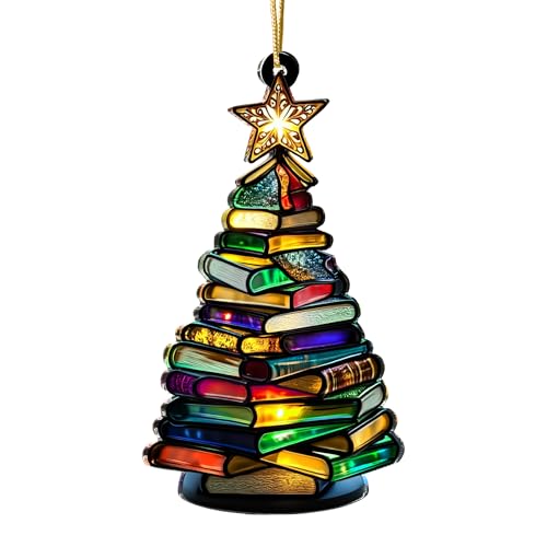 Sensemory Book Christmas Ornament 2025 Faux Stained Glass, Tree Decor