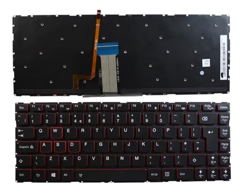 Clavier pour Lenovo Y40-70 rétro-éclairé noir compatible pièce de rechange PC portable