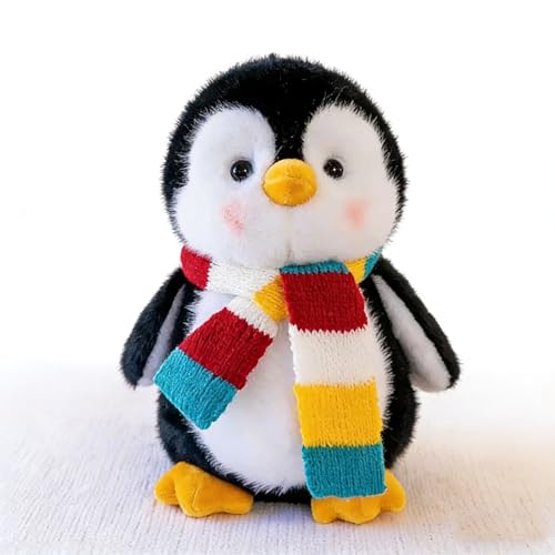 YUKOUQIAN Penguin Stuffed Animal Cute Plush Doll Toy 8 inch for Girls Boys Christmas(Scarf Penguin)