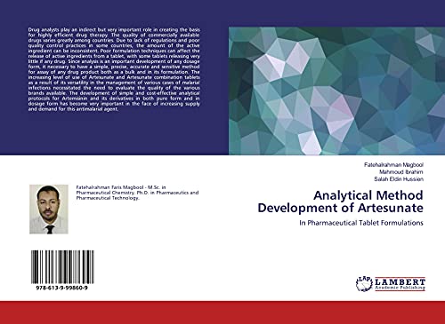 Analytical Method Development of Artesunate: In Pharmaceutical Tablet Formulations