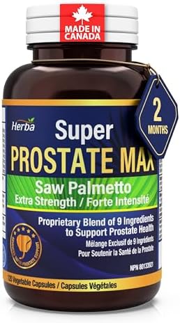 Herba Prostate Supplement for Men – 120 Capsules | 9 Natural Ingredients including Saw Palmetto, Pygeum, Selenium, Lycopene, and Stinging Nettle to Support Prostate Health | Super Prostate Max