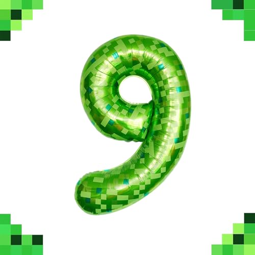 Ballon chiffre 9 vert géant de 101 cm pour décoration d'anniversaire