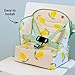 BabyToLove Easy Up Baby Booster Seat | Lightweight On The Go and Easy to Carry | Foldable Safety Booster for Toddler Mealtime and Travel | Happy Lemon