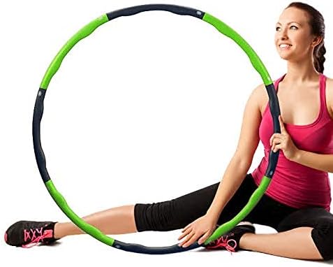 Weighted Hula Hoop For Adult Exercise Foam Padded Smart Wavy Hoop With Skipping Rope & Measuring Tape For Indoor/Outdoor Use Workout Equipment Unisex Fitness Ring