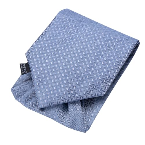 Image of Hi-Tie Silk Ascot for Men Self Tie Men's Cravat and Flower Lapel Pin Handkerchief Cufflinks Set for Wedding Party