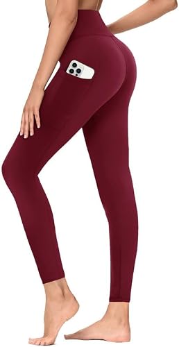 TNNZEET Leggings Damen High Waist mit Taschen Sporthose Gym Sportleggins | Weiche Yogahose, Elastische Lang Hosen, Sport Laufhose, Bauchweg Yoga Pants für Fitness Outdoor Freizeit