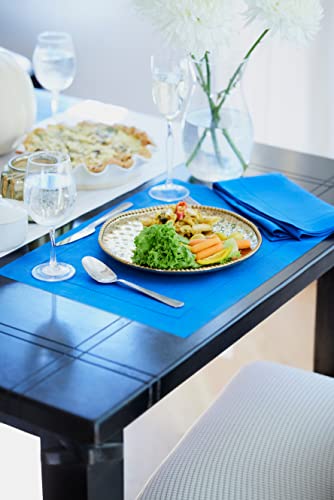 Solino Home Linen Placemats 14 X 19 Inch – 100% Pure Linen Royal Blue Fabric Placemats For Dining, Kitchen, Living – Machine Washable And Handcrafted From European Flax – Set Of 4 Classic Hemstitch #TOP3