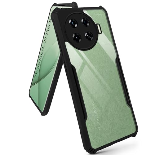 Image of Jkobi Back Cover Case for Tecno Spark 20 Pro Plus (Shockproof with Polycarbonate Clear Panel | Professional Black)