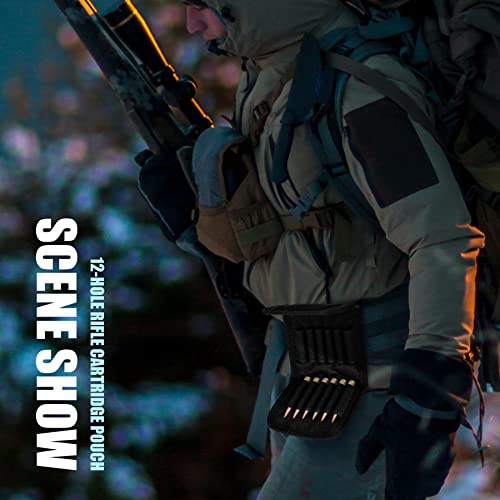 Bvya Tactical Molle Outdoor 12 Round Rifle Ammo Bag Foldable Utility Hunting Rifle Magazine Pouch 12 Rifle Bullets Cartridge Holder #TOP3