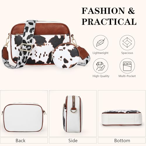 Crossbody Purses for Women Vegan Leather Small Handbags Bags with Detachable Coin Pouch Adjustable Guitar Wide Strap4