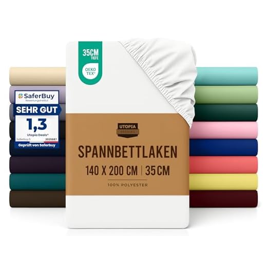 Utopia Bedding - Spannbettlaken 140x200cm - Weiß - Gebürstete Mikrofaser Spannbetttuch - 35 cm Tiefe Tasche
