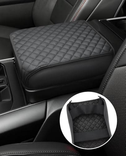 Image of INTGET Center Console Cover for 2026 Ford F150 Accessories 2021 2022 2023 2024 2025, for 2022-2026 F150 Lightning Interior Middle Armrest Arm Rest Cushion Protector(Only fit for Work Surface Console)