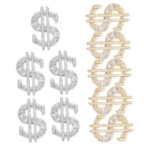 Mikinona 10Pcs Sign Nail Charms Alloy Nail Art Decorations for Nail Designs for Nail Art Supplies and Jewelry Making Each Color