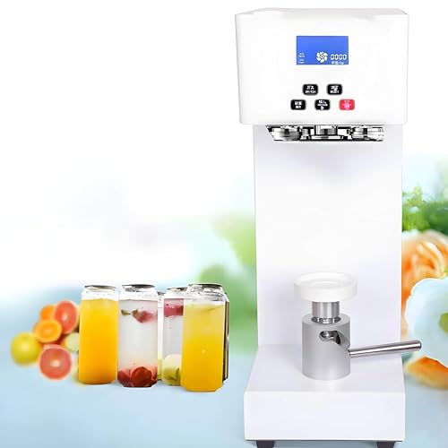Selladora Manual De Latas con Altura Ajustable Y Panel Inteligente, Ideal para Cafeterías, Tiendas De Bebidas Y Actividades Al Aire Libre.-White