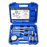 Zoomtools 11-TLG Kompressionsprüfer Set Kompressionstester Werkzeugset zum Prüfen der Zylinderkompression mit 5 Adapter M10, M12, M14, M16, M18, Kompressionsprüfwerkzeugset für Autos und Motorräder