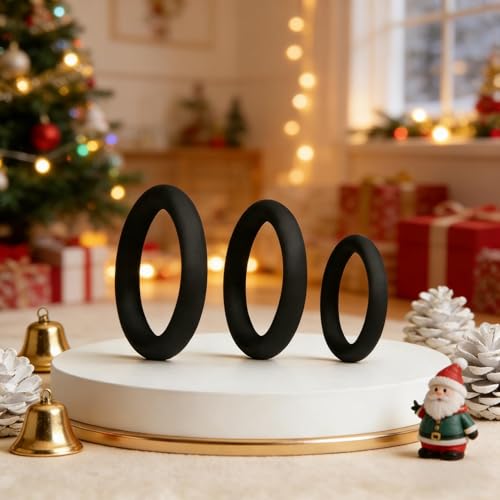 Générique Kk01-PR Article Noir De Belle Qualité En 3 Pièces Cercle En Silicone, Adapté Aux Jeux De Nuit Pour Hommes Et Femmes (Noir)