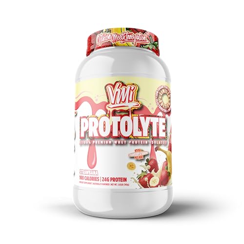 Image of VMI Sports | ProtoLyte Whey Isolate Protein Powder | Low Calorie Whey for Weight Loss and Muscle Gain | Digestive Enzymes | Non-GMO (1.6 Lbs, Strawbana)