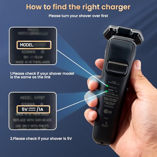 Image of BENSN USB C Charger for Philips Norelco One Blade 360 & Shaver Series 2000 3000 5000 7000, Fits QP2724 QP2834 QP6542 QP6552 QP1924 MG5910 MG7910 MG9510, for Phillips Electric Beard Trimmer Charging