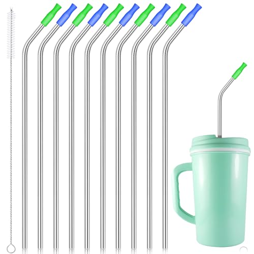 Pitillos de acero inoxidable reutilizables 14 pulgadas 10 pzas