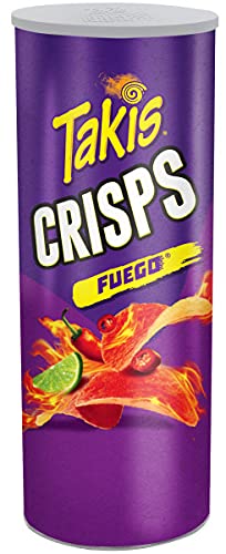 Takis Crisps Fuego Spicy Potato Crisps, Chili Pepper Lime Flavored Stackable Hot Chips, Multipack 15 Individual Cans, 5.5 Ounces Each #TOP1