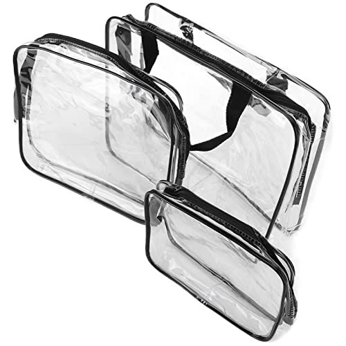 Althwuyu Juego de Bolsas de Lavado Transparentes, 3 Piezas Bolsas de Almacenamiento de Cosméticos y Artículos de Tocador de PVC para Viajes, Baño y Gimnasio, Bolsa de Maquillaje