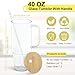 oaptuza 2 Pack 40 oz Glass Tumbler with Handle, Reusable Clear Glass Cups with Lids and Straws, BPA-Free, Wide Mouth Drinking Iced Coffee Cups for for Coffee, Boba, Smoothies, Soda, Juice