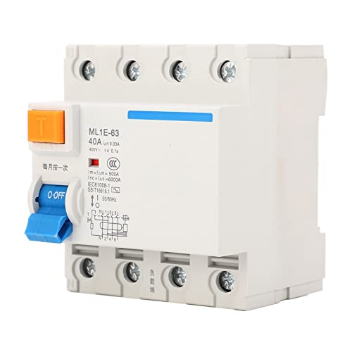 Disjoncteur de fuite ignifuge 3P+N 40A 400V 6000A FTVOGUE pour électriciens