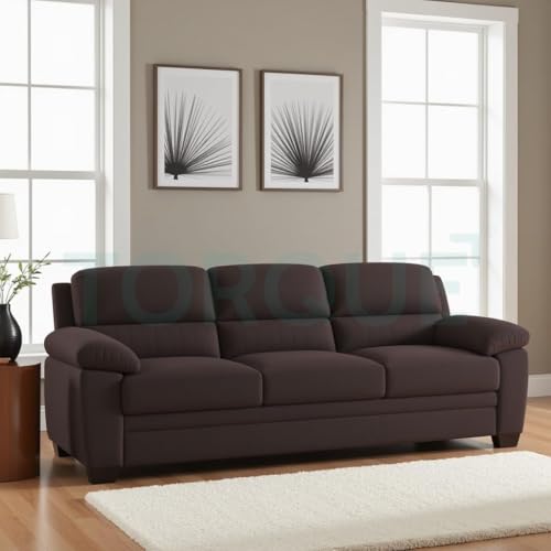 Image of Torque - Jett Premium 3+2 Seater Sofa for Living Room - Brown | Sectional Sofa 5 Seater 3 Plus 2 | 5 Seater Fabric Sofa Set for Living Room Office