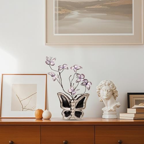 Vases en céramique pour fleurs avec support bouquet anti-chute pour table - 3
