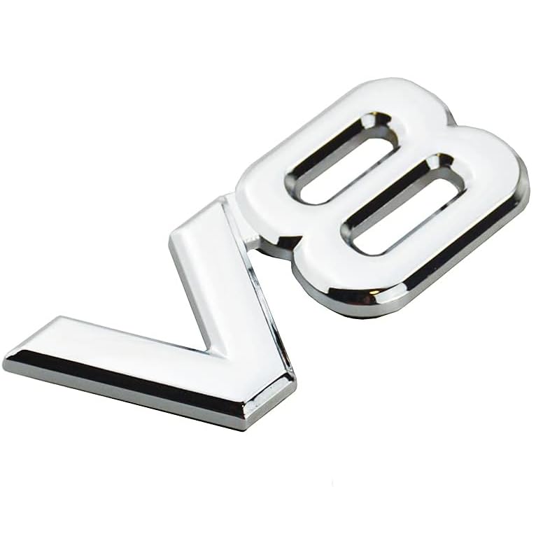 Image of 1Pc 3D V8 Premium Car Side Rear Trunk Emblem Alloy V8 Engine Badge Decals Nameplate fits Cars Trucks SUV (Chrome)