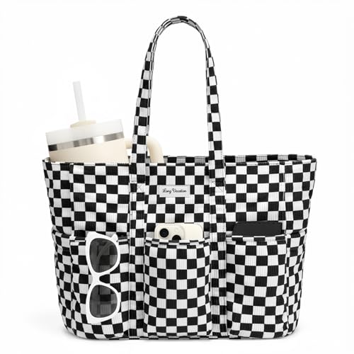 LONG VACATION Corduroy Tote Bag for Women, 16 Pockets Large Work Laptop Bag by LONG VACATION - Used condition - US$25.49
