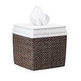 Motifeur Bathroom Accessories - Resin Tissue Holder, Decorative Square Tissue Cover Box (Brown and W