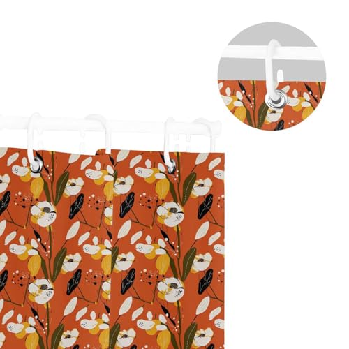 Rideau de douche en polyester de qualité supérieure fleurs orange