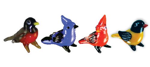 Looking Glass Animal Bird Set Miniature Collectible, Pack of 4