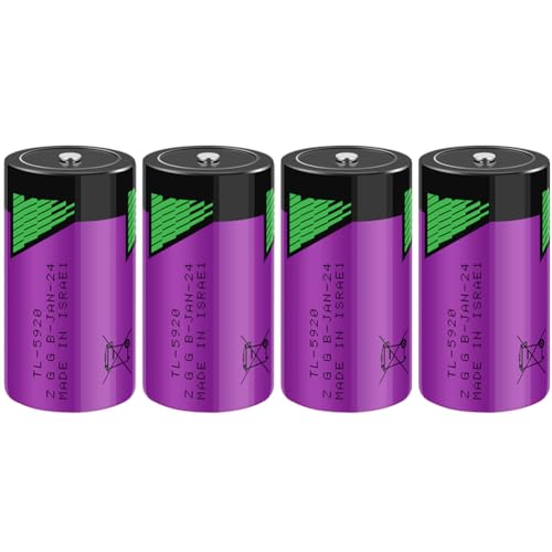LINHUPAK (4-Pack) TL-5920 3.6V 8500mAh C Size Li-SOCI2 Battery Replacement for Tadiran Primary Non-Rechargeable Battery (ER26500 / LS26500)