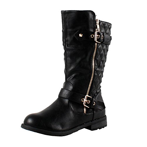 CC Little Girls New Knee High Flat Riding Boots Shoes Black 10M Toddler