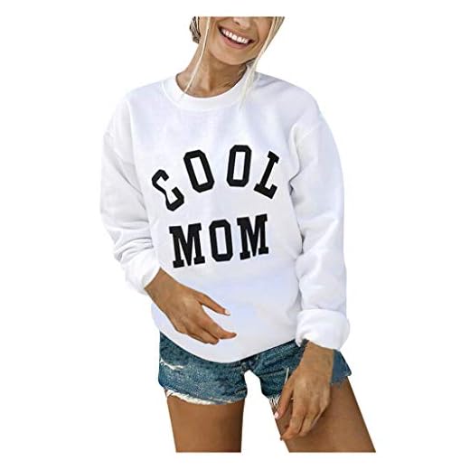 Zldhxyf Mexikansk blus höst COOL damer MOM och tryck monogrammed huvtröja vinter damblus toga damer, Vit, L