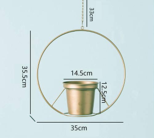 Riseon Boho Gold Metal Plant Hanger,Metal Round Hanging Planter, Modern Planter, Mid Century Plant Holder, Minimalist Planter For Indoor Outdoor Home Decor #TOP4