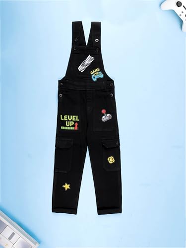 Image of KiddoPanti Unisex Denim Dungaree Pant With Cargo Pockets
