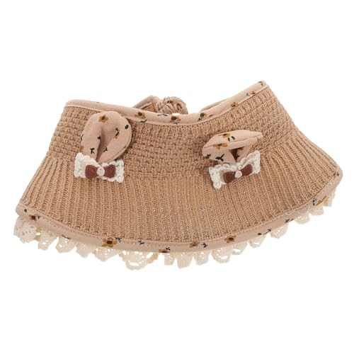 LIFKOME Bunny Ear Sun Hat Cute Summer Cap with Wide Brim for Beach Vacations and Outdoor Activities Ventilated Design for Comfort Protective Wide Brim for Girl Summer Adventures Coffee