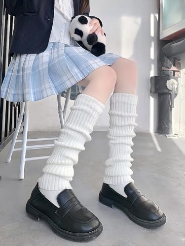 3 Pairs Leg Warmers for Women, 80s Socks Winter Warm Knit Long Socks for Party Sports2