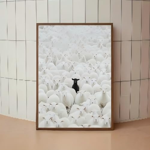 Toile mouton noir THeirmoN, impression d'art rétro 30x40