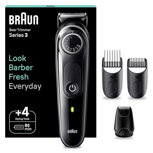 Braun Series 3 Tondeuse Électrique À Barbe Pour Hommes, Avec 4 Outils De Coiffage, Lame Ultra...
