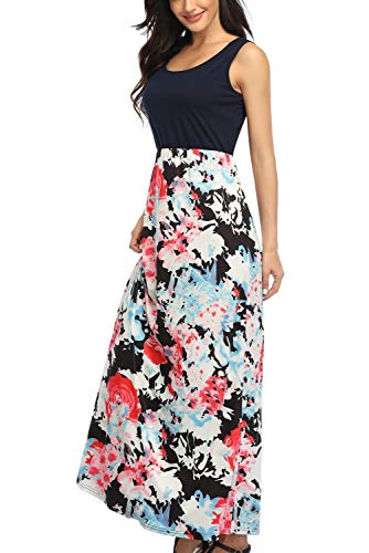 Image of Lacavocor Womens Summer Maxi Dress Tank Top Sleeveless Long Dresses