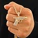 Rrdaily Punk Gold Gun Pendant Necklace for Women Men Hip Hop Rhinestone Pistol Clavicle Necklace Fashion Chain Link Choker Necklace Jewelry Accessories (Gold)