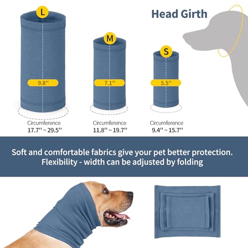 Image of Nanaki Dog Calming Hoodie Ear Wraps for Dogs, Ear Protection Dog Fireworks Ear Head Muffs Dog Warp Anxiety Relief, Dog Hematoma Ear Wrap, Dog Head Cover The Grooming and Force Drying Dog Ear Protector